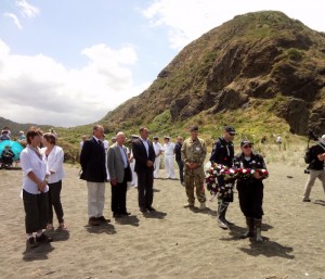 Coastguard receive wreaths from descendants of participants and the museum