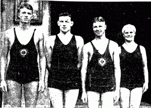 Wally (left) with Otago swimming team
